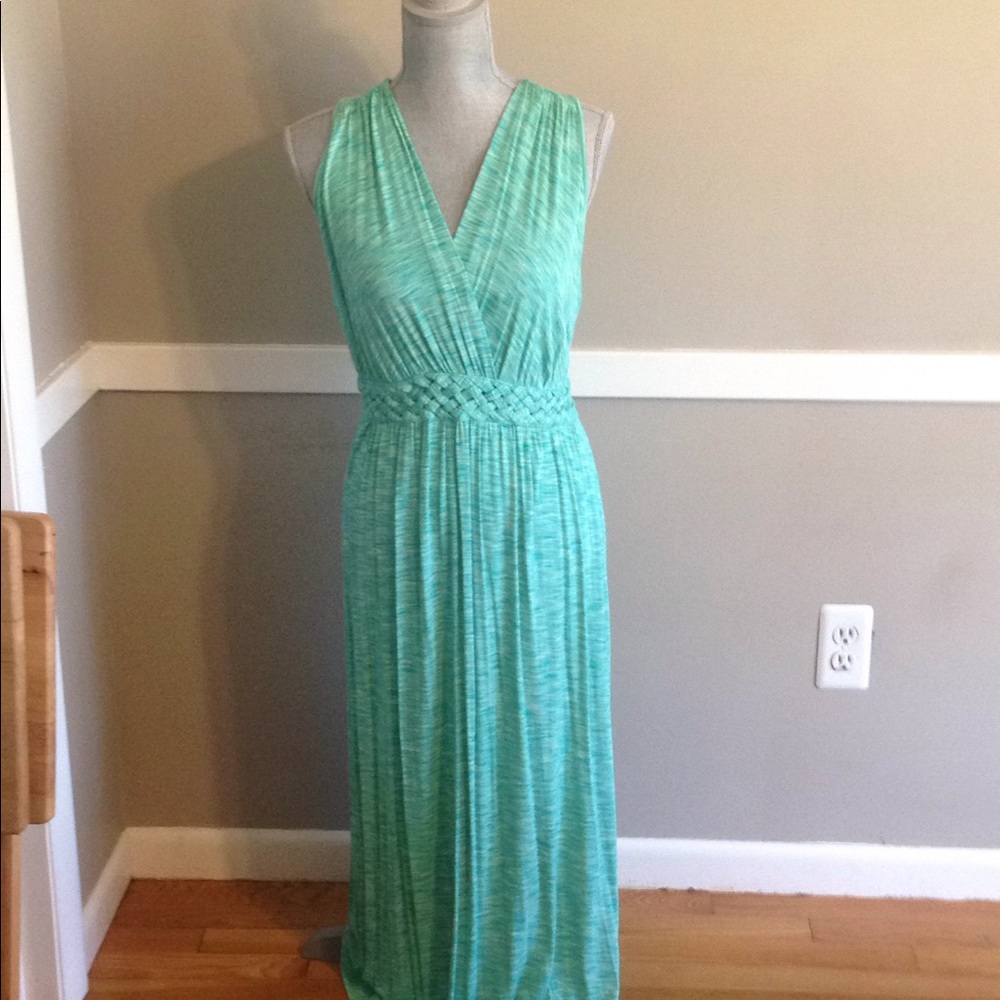 Green/blue maxi dress